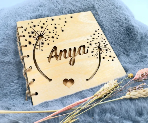 Kinyitható fa képeslap anyák napjára gravírozott verssel