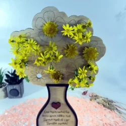 Anyáknapi fa virágcsokor tartó gravírozott üzenettel