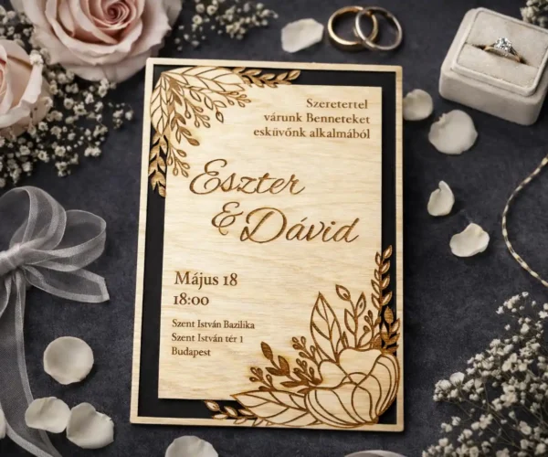 Gravírozott esküvői meghívó