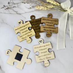 esküvői köszönőajándék puzzle mágnes