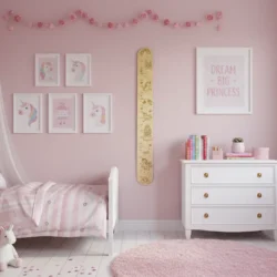 Gyerekszoba dekoráció – pillangós és szivárványos magasságmérő kislányoknak