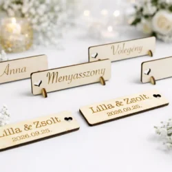 Gravírozott Névtábla és Kulcstartó - Esküvői köszönőajándék