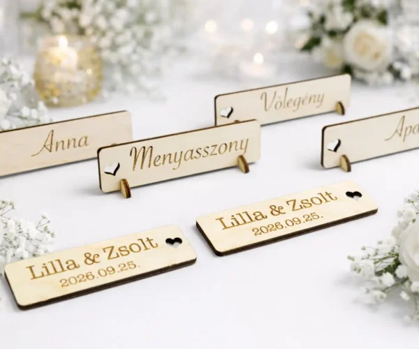 Gravírozott Névtábla és Kulcstartó - Esküvői köszönőajándék