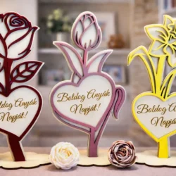 Anyák napi fa virágdísz háromféle virágmintával