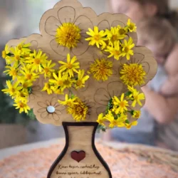 Anyák napi virágcsokor tartó fából