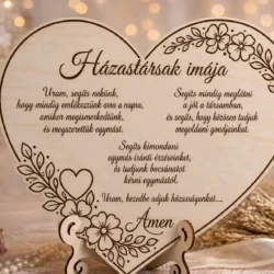 Esküvői fogadalom tábla három választható formában: szív, magasított és könyv forma