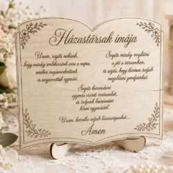 Esküvői fogadalom tábla három választható formában: szív, magasított és könyv forma