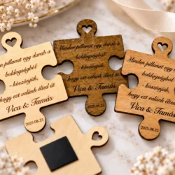 Esküvői köszönőajándék – mágneses puzzle vendégeknek
