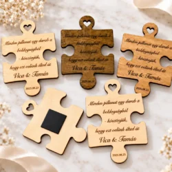 Esküvői köszönőajándék – mágneses puzzle vendégeknek